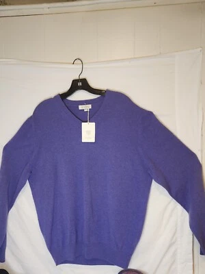 Suéter de Cachemira Kinross Para Hombres Nuevo con Etiqueta Talla L Impresionante Color Invierno Iris Púrpura Foto 1 de 4