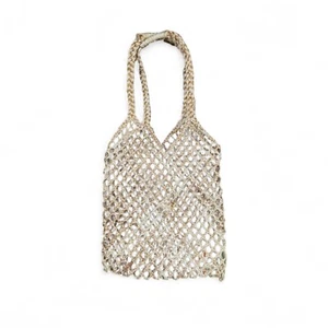 Woven bags Knitted shoulder Woven from Sack Rope jute rope Beach bag - Picture 1 of 4