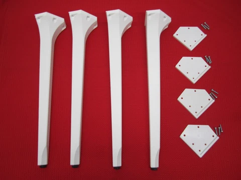 4 Vtg White Plastic Legs From Herman Miller Office Furniture Desk Table 28" Tall Cover