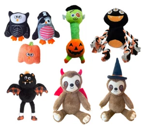Halloween Dog Toys Soft Plush HAPPY PET Bat Sloth Spider Play Cuddle Fun - Picture 1 of 7