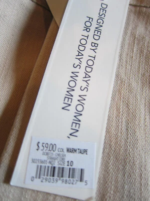 Code Bleu Chelsea Classic Straignt Jeans Size 10 Waurn Taupe Length 31" - Image 1 of 3