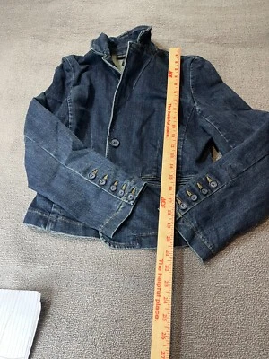 Chaqueta Denim INC International Concepts Mujer Mediana M Azul Manga Larga Botón Foto 1 de 3