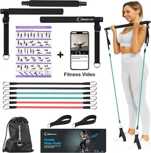 Portable Pilates Bar Kit with Resistance Bands for Men and Women - Home Gym - Picture 1 of 6