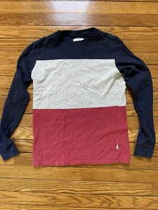 Saturdays Surf NYC Red Gray Navy Long Sleeve T Shirt SIze XS - Picture 1 of 5