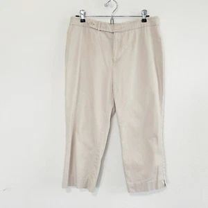 Lauren Ralph Lauren Capri Pants Womens Size 8 Tan Beige Cotton Casual - Picture 1 of 11