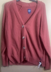 DAMEN GAP STRUKTURIERTER V-AUSSCHNITT KNOPF CARDIGAN PULLOVER LARGE NEU MIT ETIKETT - Bild 1 von 5