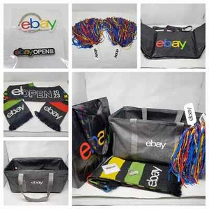 Lote de 10 piezas de botín abierto eBay 2023 - bolso, bufanda, pompones, bolsas, llavero, alfiler y más - Imagen 1 de 19