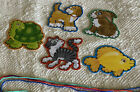 5  Animal children's sewing cards and  4 Heavy laces ,Strong Cardboard  Nice!