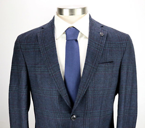 Ted Baker London Mens Karl Plaid Wool Sport Coat 40 R Slim Fit Blue Purple Teal