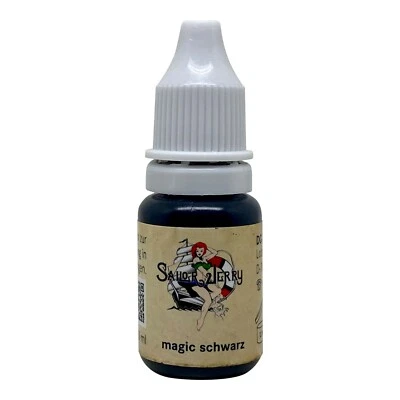REACH-konforme Sailor Jerry Tattoofarbe Magic Schwarz  Black 10ml Made in DE - Bild 1 von 4