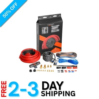 Kit de instalación de amplificador profesional de calibre 4 - RCA, batería y cables de altavoz Foto 1 de 4
