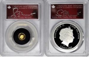 2022 $5 Cook Islands 1oz Silver & 1/2g Gold In Memoriam Set PCGS PR70 FDOI - Picture 1 of 2