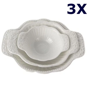 2Set / 6pcs French Vintage Style White Porcelain Snack Salad Bowls with Handles - Picture 1 of 3