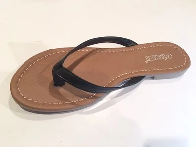 Mujer Chanclas Planas Imitación Cuero Sandalia Zapatos Envío Gratis Negro Blanco Naranja Foto 1 de 4