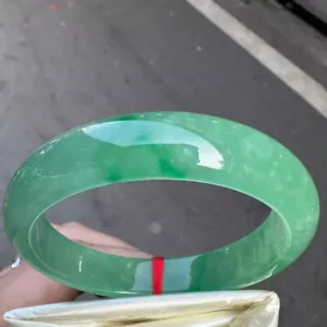 Zertifiziert natürliche Qualität AAA eisgrün burmesische Jade Jadeit Armband Armreif 58 mm - Bild 1 von 6
