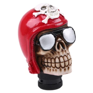 Red Skull Head Universal Car Truck Manual Stick Gear Shift Knob Lever Shifter - Foto 1 di 8
