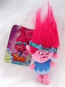 Trolls Poppy Plush Toy Bag Clip Key Chains Coin Bag Clip On 8" Soft Plush-New! - Picture 1 of 2