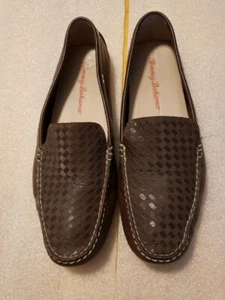 Tommy Bahama Men Size 10.5 Palmerston Leather Loafer Dark Brown slip on - Picture 1 of 7