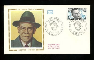 Postal History France FDC #B487 Andre Siegfried Political Science 1975 - Image 1 of 2