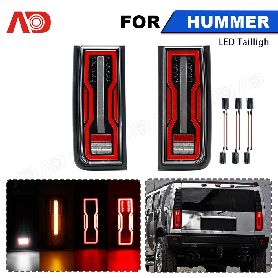 Clear lens LED Tail Brake Turn Signal Reversing Light For 03-2009 Hummer H2 SUV - Image 1 of 4