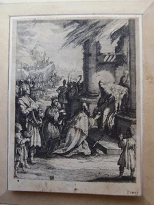 Jacques Callot (1592-1635) Radierung aus dem 19. Jh. Kopie auf gewebtem Papier. Die Anbetung. - Bild 1 von 5