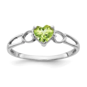 10k White Gold Peridot Engagement Ring Size 6 - Picture 1 of 5