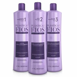 Cadiveu Plastica dos Fios Straightener Brazilian Keratin Wires Treatment 3 x 1L - Picture 1 of 5