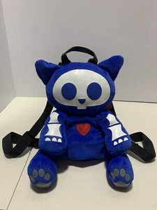 Skelanimals Kit Cat Blue Deluxe RARE Plush Backpack Bag - Picture 1 of 13