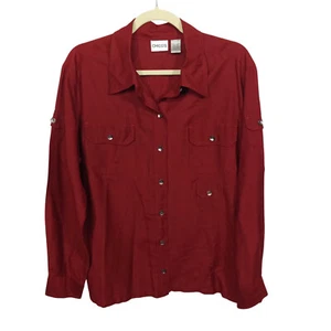 Camisa Chicos Mujer Top Talla 2 Abotonada Seda Ligera Manga Larga EE. UU. 12 - Imagen 1 de 6