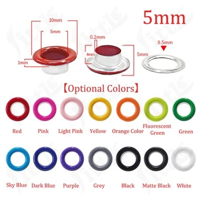 Ojales de metal ojal 5/6/8/10 mm ojal con arandela cuero artesanía reparación ojal Foto 1 de 4