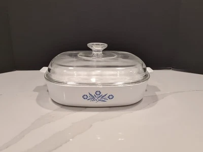 Corning Ware P-16-B  Blue Cornflower Casserole Dish with Pyrex A12C Dome Lid - Image 1 of 4