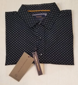 Gentlemen's Outfitters Men's 2X Navy Blue Longsleeve Button Up Shirt Geometric - Picture 1 of 11