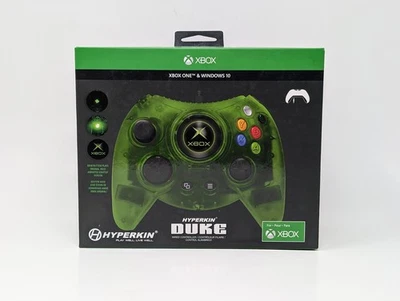 Xbox One Hyperkin Duke Green Wired Controller - CIB Complete - Image 1 of 4