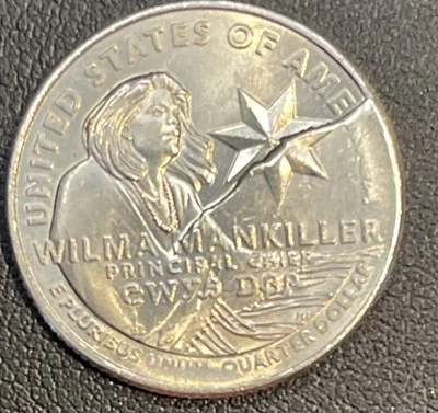 2022 P Wilma Mankiller Quarter MASSIVE Die Crack,Retain Cud,Die Chips Errors - Image 1 of 4