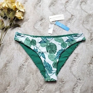 Cupshe Green Tropical Leaf Palm Print Bikini Swim Bottoms New Size L - Picture 1 of 10