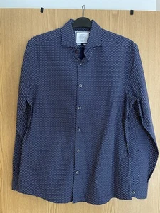 Charles Tyrwhitt Men's Non-Iron Extra Slim Fit Shirt Navy Blue Size M - Picture 1 of 4