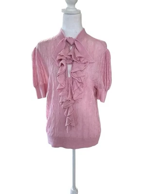 Suéter Ralph Lauren Etiqueta Azul Cuello Atado Volantes Talla L Foto 1 de 4