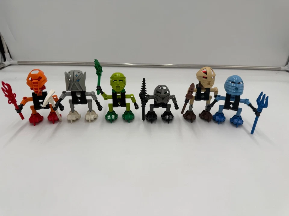 LEGO Bionicle Turaga Juego completo de 6, faltan bandas elásticas Foto 1 de 4