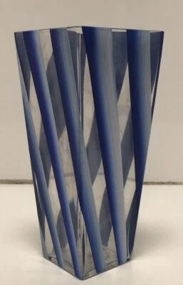 Jarrón Pier 1 pintado a mano de vidrio esmerilado grande precioso 10"x 4" nuevo en caja Foto 1 de 4