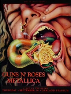 GUNS N' ROSES & METALLICA poster Oakland Coliseum Stadium '92 BGP064 - Picture 1 of 1