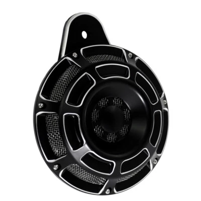 Cubierta de altavoz de bocina CNC 110dB negra para Harley Big Twin Softail Fat Boy 1991-2023 Foto 1 de 4