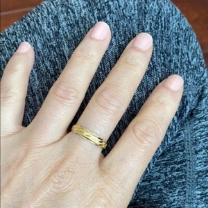 Anillo de compromiso con corte de diamante con banda de boda amarillo amarillo de oro sólido de 14 K - Imagen 1 de 5