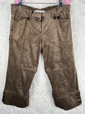 Pantalones Cortos Trina Turk Talla 6 Marrón Pana Bolsillos Elásticos Foto 1 de 4