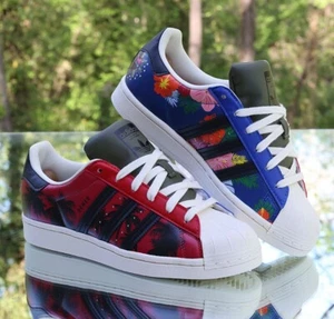 Adidas Superstar Romeo & Juliet Men’s Size 6 Red Black Blue Custom H67923 - Picture 1 of 17