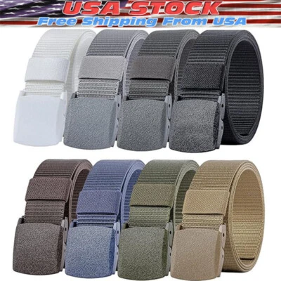 Men Casual Military Tactical Army Adjustable Quick Release Belts Pants Waistband - Image 1 of 4