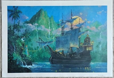 James Coleman Pan a bordo firmado a mano Peter Pan lienzo #'d 81/395 arte Disney Foto 1 de 4