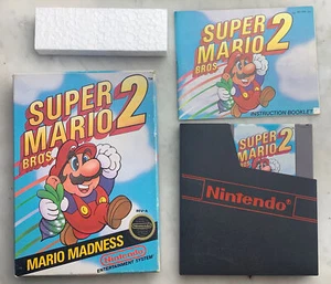 Super Mario Bros 2 Madness NES Nintendo Entertainment System Caja Círculo Manual - Imagen 1 de 12