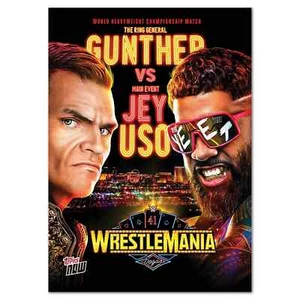 2025 Topps Now WWE #WM4 Gunther Jey Uso WrestleMania PRESALE - Picture 1 of 2