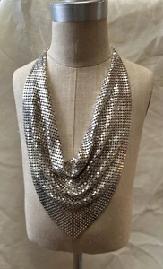 VTG WHITING & DAVIS DISCO DIVA CHAINMAIL SCARF NECKLACE 1970s . - Picture 1 of 5