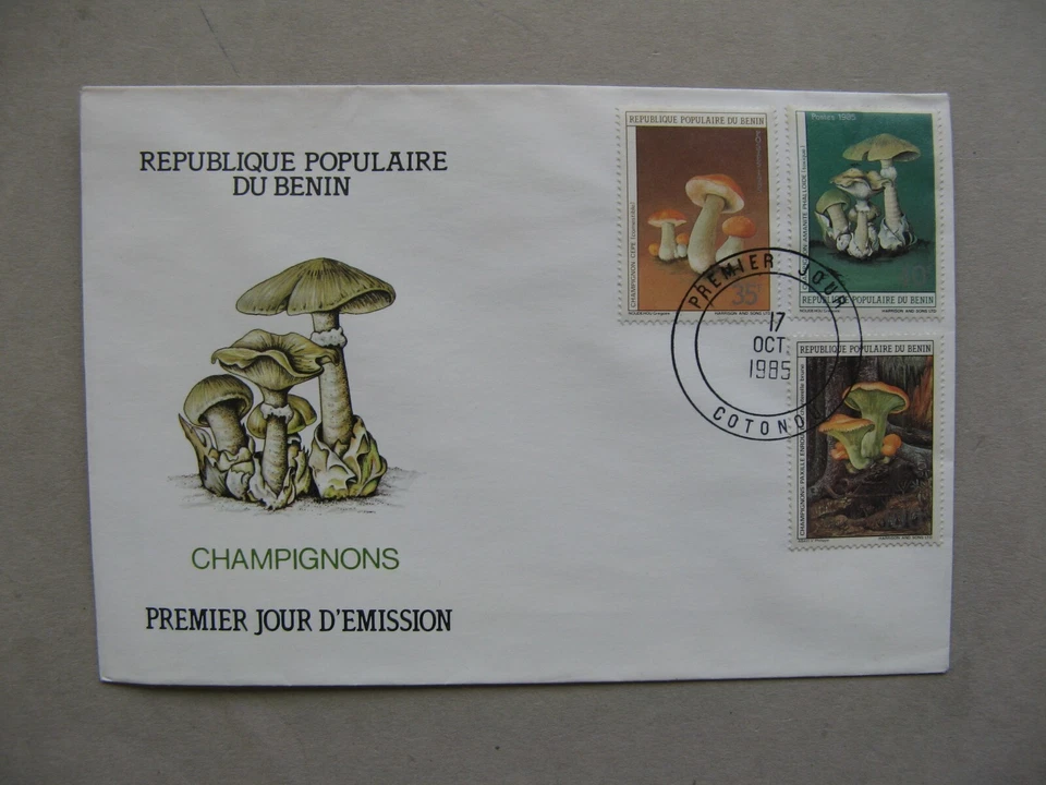 BENIN, cover FDC 1985, mushrooms - Image 1 of 1
